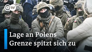 Spannungen an der Grenze zwischen Polen und Belarus verschärfen sich  DW Nachrichten [upl. by Hillard]