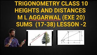 Heights and distances class 10  ICSE  M L AGGARWAL  Exercise 20  Trigonometry class 10 [upl. by Ameyn415]