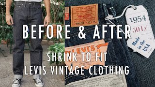 LEVIS VINTAGE CLOTHING 501z 54 Before amp After Shrink To Fit [upl. by Heng640]