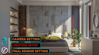 3Ds Max  Vray  Interior Camera Settings  Lighting Setup  Render Settings [upl. by Breech]