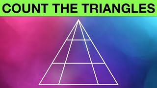 Count the Triangles Puzzle 1  Counting Shapes Brain Teaser Puzzles with Answers [upl. by Oal]