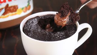 Chocolate Nutella Eggless Mug Cake  1 Minute Microwave Cake  How Tasty Channel [upl. by Aissyla512]