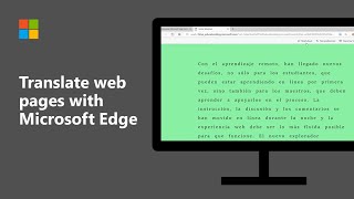 How to translate a web page using the Microsoft Edge Browser [upl. by Barrus]