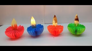 Diy How to make Paper Diyas in 15 minutes for Diwali Decoration [upl. by Lalat198]