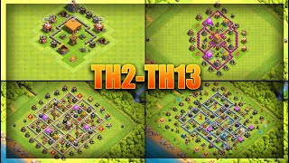 EVERY Town Hall BASE DESIGN BEST Bases For TH2TH13  Clash Of Clans [upl. by Varhol]