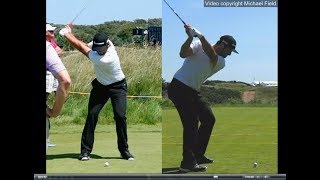 Jon Rahm golf swing  Long Iron faceon amp downtheline July 2017 [upl. by Stryker]