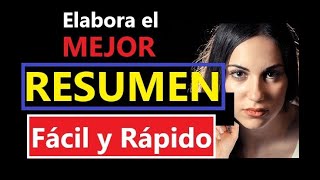 CÓMO ELABORAR EL MEJOR RESUMEN PASO A PASO CON EJEMPLO [upl. by Lowson549]