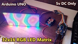 32x16 RGB LED matrix display with Arduino UNO microcontroller  DFrobot [upl. by Tneicniv]