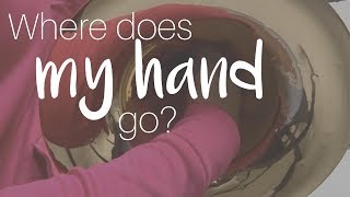 Beginning French Horn Hand Position [upl. by Nhguavoj]