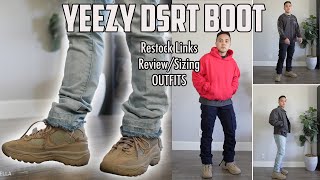 Yeezy Desert Boot quotRockquot RESTOCK  Outfits  Review  LINKS [upl. by Bikales]