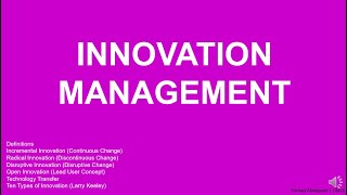 Innovation Management [upl. by Ardnalahs]