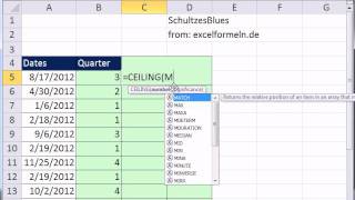 Excel Magic Trick 872 Calculate Quarters From Date3 Methods [upl. by Akimik]