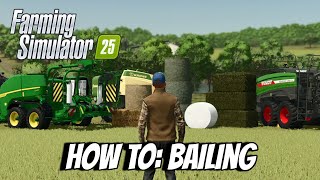 How To Bailing  Farming Simulator 25 FS25 XBOX [upl. by Rabma]