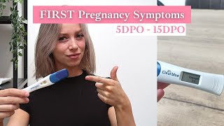 FIRST PREGNANCY SYMPTOMS 5DPO  15 DPO [upl. by Notkcorb]