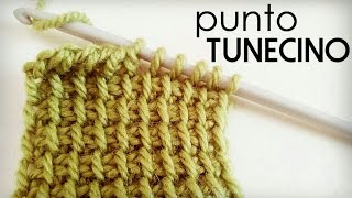 Punto Tunecino Punto Básico o Punto Simple de Crochet Tunecino [upl. by Katuscha299]