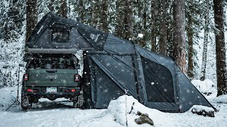 Ep 6 Snow Camping in the Winter Wonderland with iKamper Annex Plus Electric heating pad ASMR [upl. by Tega]