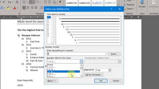 Multi Level Lists in Word [upl. by Ahtelahs]