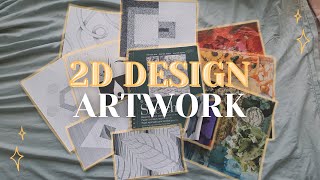 all of my art from 2D design college class sketchbook tour  projects [upl. by Lothaire435]