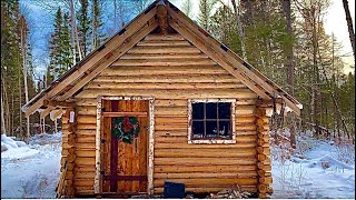 Remote Log Wilderness Cabin Inside Tour And New Stove [upl. by Talia]