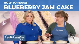 How to Make Our Stunning Ombre Blueberry Jam Cake [upl. by Fi]