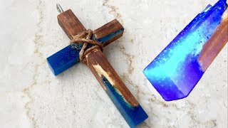 Kreuz aus Holz und Epoxidharz bauen  DIY [upl. by Ailekat]