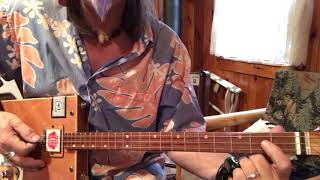 It hurts me too Elmore James slow Blues lesson on your 3 string Cigar Box Guitar [upl. by Marys]