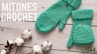 MITONES a crochet con Capucha removible Malulu 🧤 Crochet Mittens [upl. by Wrand]