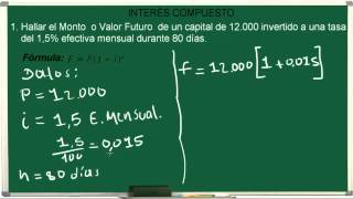 Interés Compuesto Matemática Financiera Ejercicios  Ejercicio 7 [upl. by Sheley]