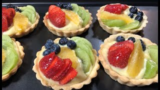 Mini fruit tart recipe  Custard Tart  Chanas Creations [upl. by Lajet435]