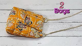 2 Purse and Bags Easy Making Step by Step Tutorial [upl. by Eilrebmik330]