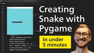 How to build SNAKE in Python Pygame tutorial 2020 [upl. by Eicaj]