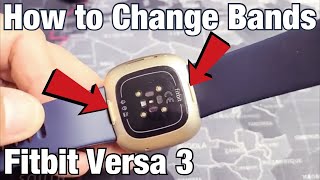 FitBit Versa 3 How to Put On amp Take Off Bands [upl. by Ahsinrev523]