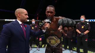 UFC 253 Israel Adesanya Octagon Interview  Improves to 200 [upl. by Aihtenyc]