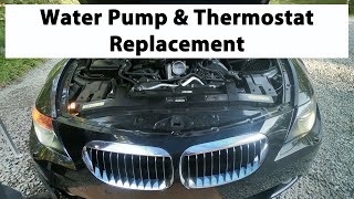 Water Pump and Thermostat Replacement I 2006 BMW 650i N62 48L V8 [upl. by Nytsirt]