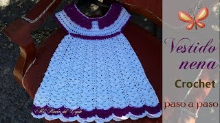 VESTIDO NIÑA a CROCHET GANCHILLO tutorial paso a paso  CROCHET GIRL DRESS step by step tutorial [upl. by Airotcivairam]