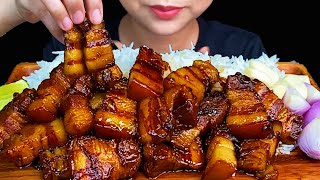 Braised Pork Belly amp White Rice  MUKBANG SOUNDS [upl. by Icart980]