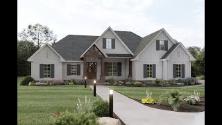 CRAFTSMAN HOUSE PLAN 04100198 WITH INTERIOR [upl. by Norabel]