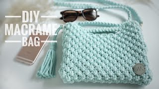 DIY Macrame Bag  Torebka ze sznurka [upl. by Negyam655]