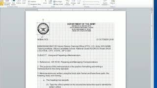 How To Write An Army Memo IAW AR 2550 [upl. by Clement]