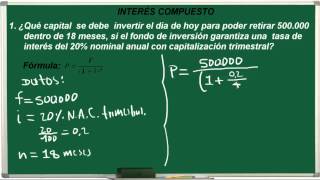 Interés Compuesto Matemática Financiera Ejercicios  Ejercicio 12 [upl. by Gallard]