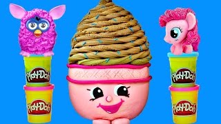 GIANT Play Doh Surprise Egg ICE CREAM DREAM from SHOPKINS [upl. by Alur]