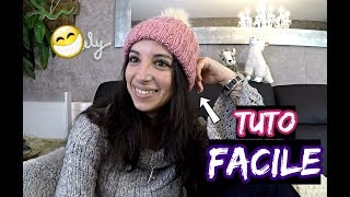 Tuto  Tricoter un bonnet femme facile [upl. by Tasiana]