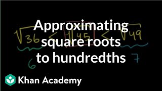 Approximating square roots to hundredths  PreAlgebra  Khan Academy [upl. by Anaoy927]