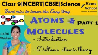 Atoms amp Molecule Part1  Class 9  Science  NCERTCBSE [upl. by Marlon]