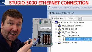 Allen Bradley Controllogix Compactlogix Ethernet Connection Studio 5000 [upl. by Brandwein634]