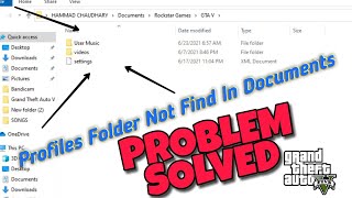 How To Fix No Profile Folder In GTA 5  Load Game Save File [upl. by Nwahsyd]