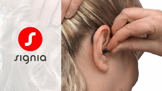 How to insert Pure ChargeampGo AX in the ear  Signia Hearing Aids [upl. by Strauss]