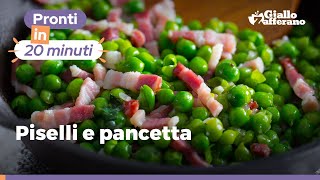 PISELLI CON PANCETTA IN PADELLA ricetta facile e veloce [upl. by Atnicaj]