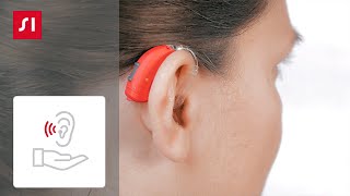 How to put on a Signia BTE behindtheear hearing aid  Signia Hearing Aids [upl. by Yelsehc194]