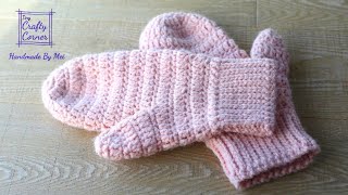 Easy Crochet Mittens Pattern For Beginners [upl. by Ahselaf]